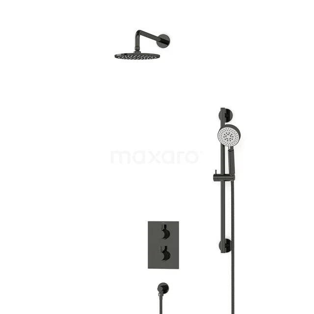 Radius Rain shower Built-in | Black chrome 20 cm Rain shower Thermostatic BIB55-00128