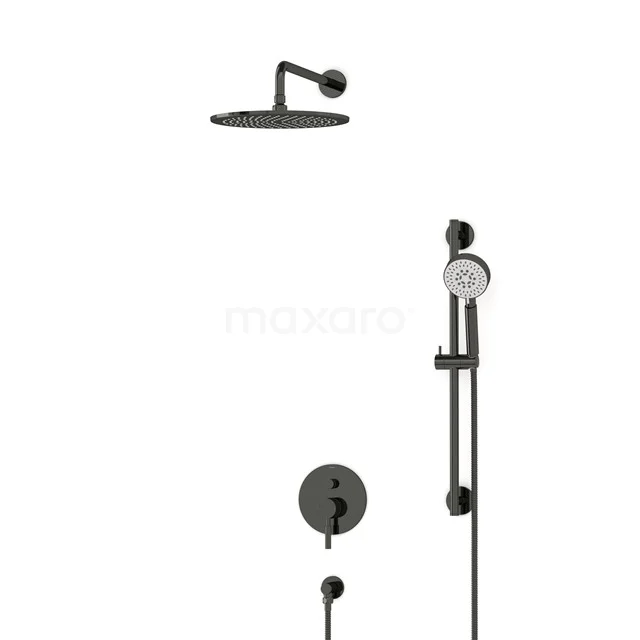 Radius Rain shower Built-in | Black chrome 30 cm Rain shower Single lever BIB55-00135