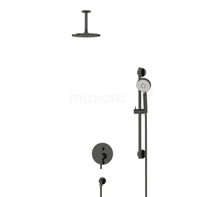 Radius Regenduschen Einbau | Schwarzchrom 20 cm Regenduschen Eingriff BIB55-00138