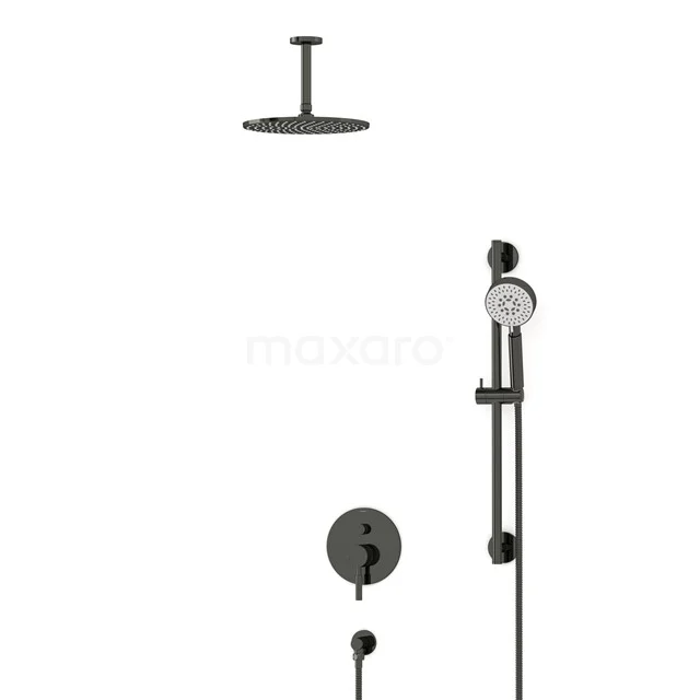 Radius Regenduschen Einbau | Schwarzchrom 25 cm Regenduschen Eingriff BIB55-00141