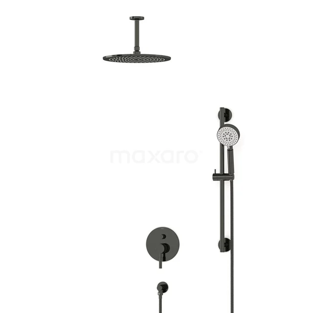 Radius Rain shower Built-in | Black chrome 30 cm Rain shower Single lever BIB55-00144