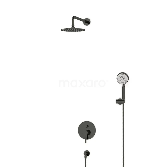 Radius Rain shower Built-in | Black chrome 20 cm Rain shower Single lever BIB55-00147
