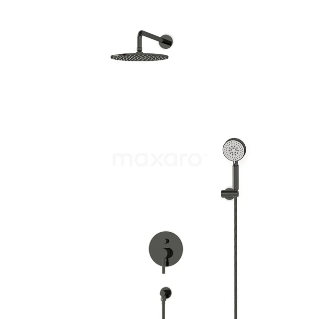 Radius Regenduschen Einbau | Schwarzchrom 25 cm Regenduschen Eingriff BIB55-00150