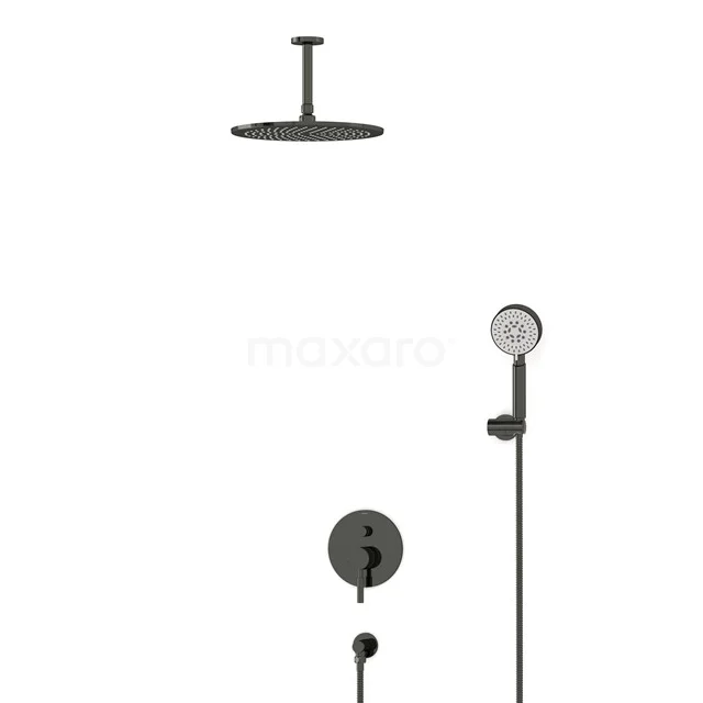 Radius Rain shower Built-in | Black chrome 30 cm Rain shower Single lever BIB55-00162
