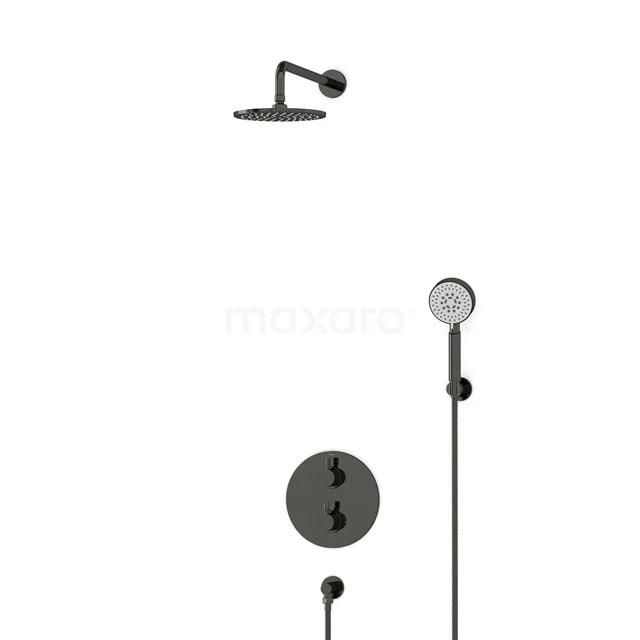 Radius Rain shower Built-in | Black chrome 20 cm Rain shower Thermostatic BIB55-00163
