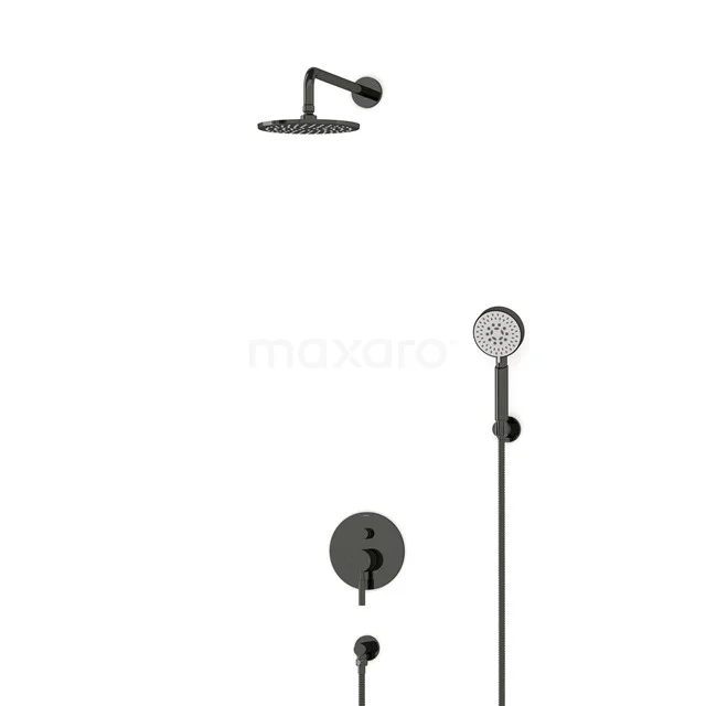 Radius Rain shower Built-in | Black chrome 20 cm Rain shower Single lever BIB55-00165
