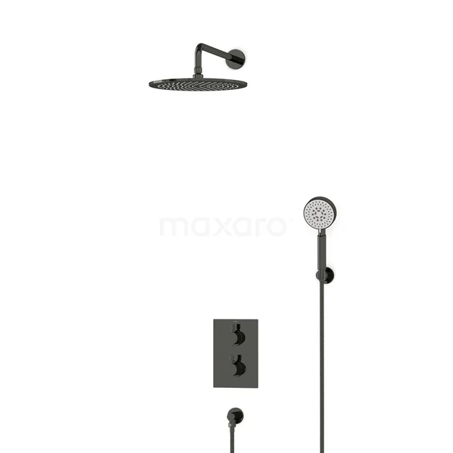 Radius Rain shower Built-in | Black chrome 30 cm Rain shower Thermostatic BIB55-00170