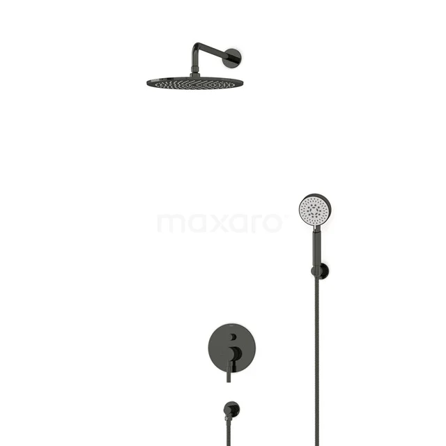 Radius Rain shower Built-in | Black chrome 30 cm Rain shower Single lever BIB55-00171