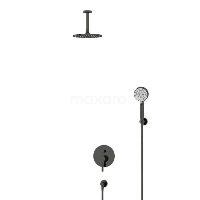 Radius Rain shower Built-in | Black chrome 20 cm Rain shower Single lever BIB55-00174