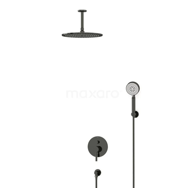 Radius Rain shower Built-in | Black chrome 30 cm Rain shower Single lever BIB55-00180