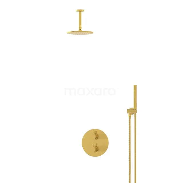 Radius Gold Unterputz-Regenbrausegarnitur, Thermostatarmatur, 20cm Kopfbrause, Gold BIG55-00012 Radius Gold Unterputz-Regenbrausegarnitur, Thermostatarmatur, 20cm Kopfbrause, Gold BIG55-00012