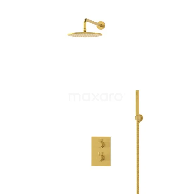 Radius Regenduschen Einbau | Gold 25 cm Regenduschen Thermostatisch BIG55-00041