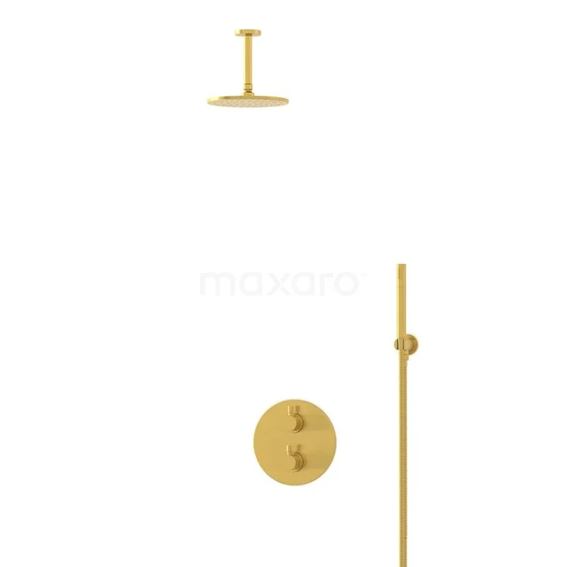 Radius Regenduschen Einbau | Gold 20 cm Regenduschen Thermostatisch BIG55-00046