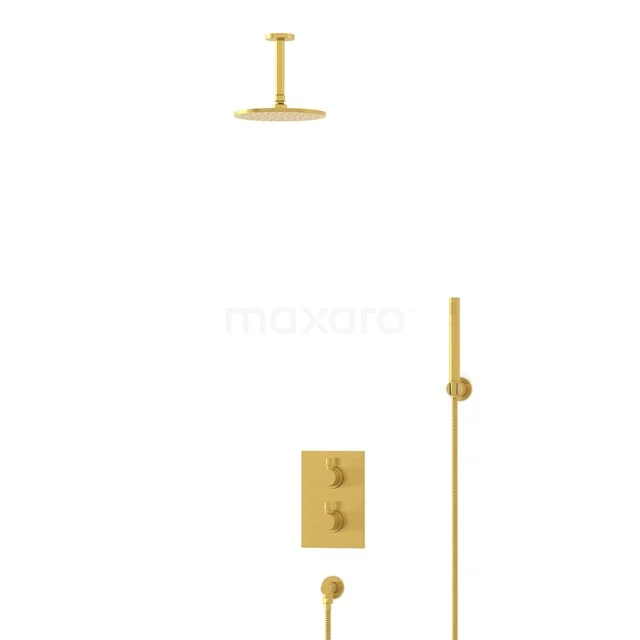 Radius Regenduschen Einbau | Gold 20 cm Regenduschen Thermostatisch BIG55-00083
