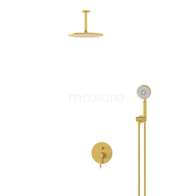 Radius Gold Unterputz-Regenbrausegarnitur, Mischbatterie, 25cm Kopfbrause, Gold BIG55-00105