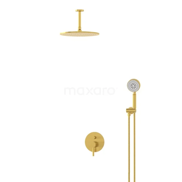 Radius Gold Unterputz-Regenbrausegarnitur, Mischbatterie, 30cm Kopfbrause, Gold BIG55-00108