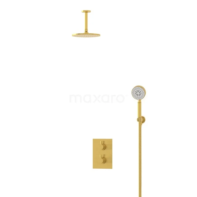 Radius Regenduschen Einbau | Gold 20 cm Regenduschen Thermostatisch BIG55-00119