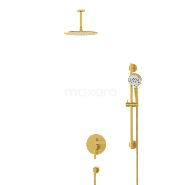 Radius Gold Unterputz-Regenbrausegarnitur, Mischbatterie, 25cm Kopfbrause, Gold BIG55-00141 Radius Gold Unterputz-Regenbrausegarnitur, Mischbatterie, 25cm Kopfbrause, Gold BIG55-00141