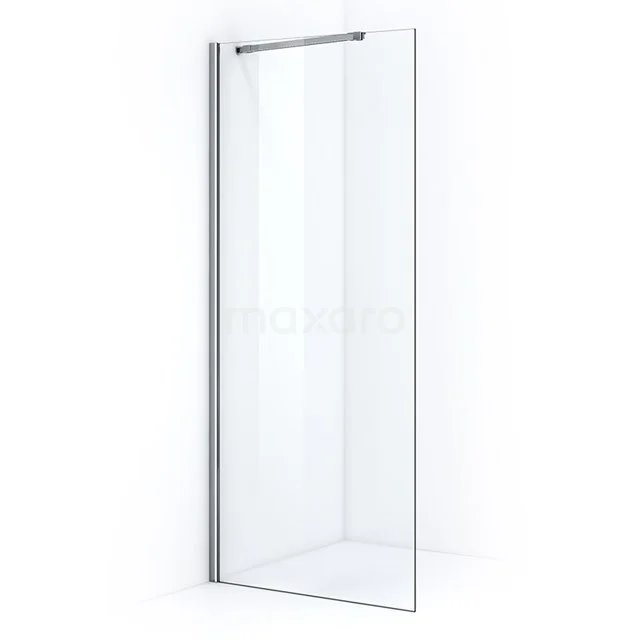 Pearl Walk-in shower | 80 cm Chrome Clear glass Fixed wall IPA08100CN Glass shower screen with chrome profile, slim design style, ideal for modern bathrooms.