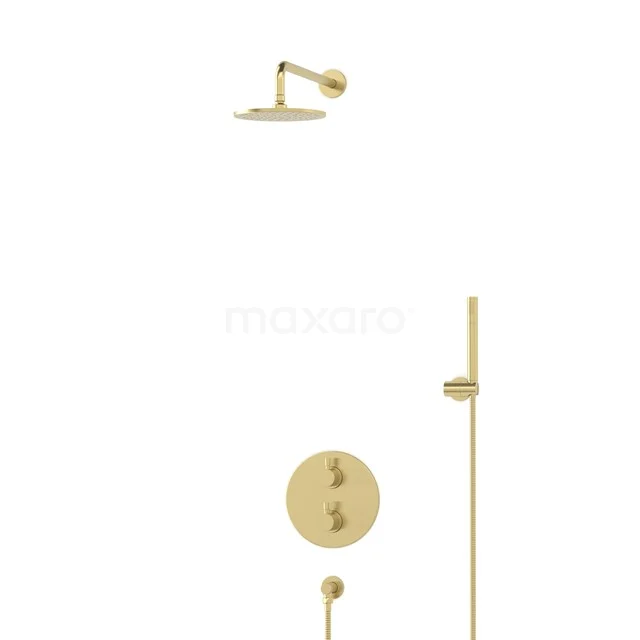 Radius Regenduschen Einbau | Helles Gold 20 cm Regenduschen Thermostatisch BIL55-00003