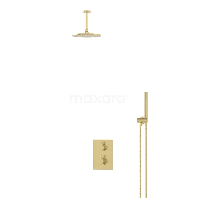 Radius Regenduschen Einbau | Helles Gold 20 cm Regenduschen Thermostatisch BIL55-00013