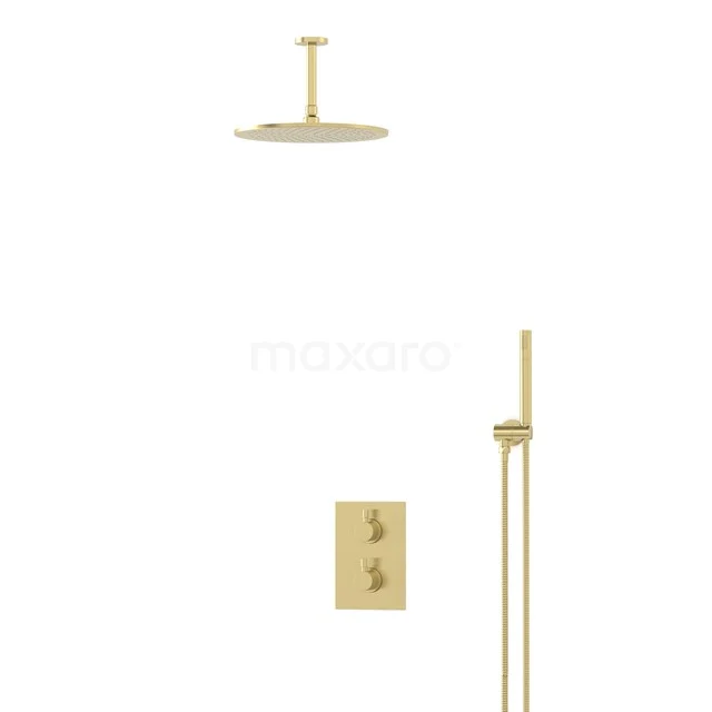 Radius Rain shower Built-in | Light gold 30 cm Rain shower Thermostatic BIL55-00019