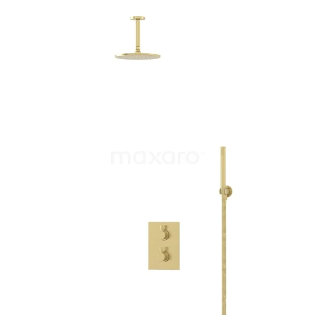 Radius Regenduschen Einbau | Helles Gold 20 cm Regenduschen Thermostatisch BIL55-00047