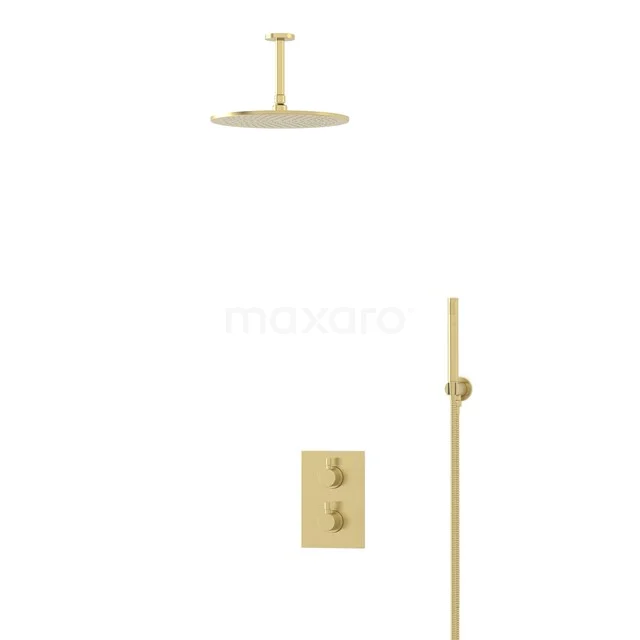 Radius Einbau-Regenbrausegarnitur | Light Gold 30 cm Kopfbrause Thermostatisch BIL55-00053