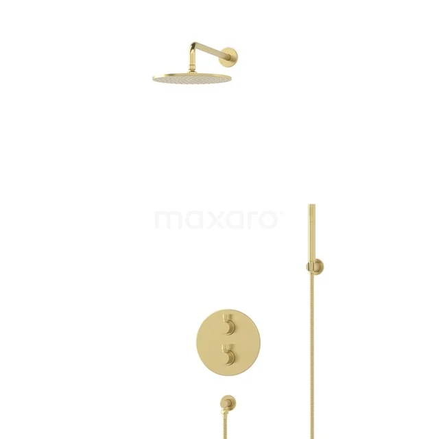 Radius Regenduschen Einbau | Helles Gold 25 cm Regenduschen Thermostatisch BIL55-00076