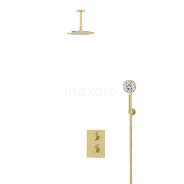 Radius Einbau-Regenbrausegarnitur | Light Gold 20 cm Kopfbrause Thermostatisch BIL55-00119 Radius Einbau-Regenbrausegarnitur | Light Gold 20 cm Kopfbrause Thermostatisch BIL55-00119