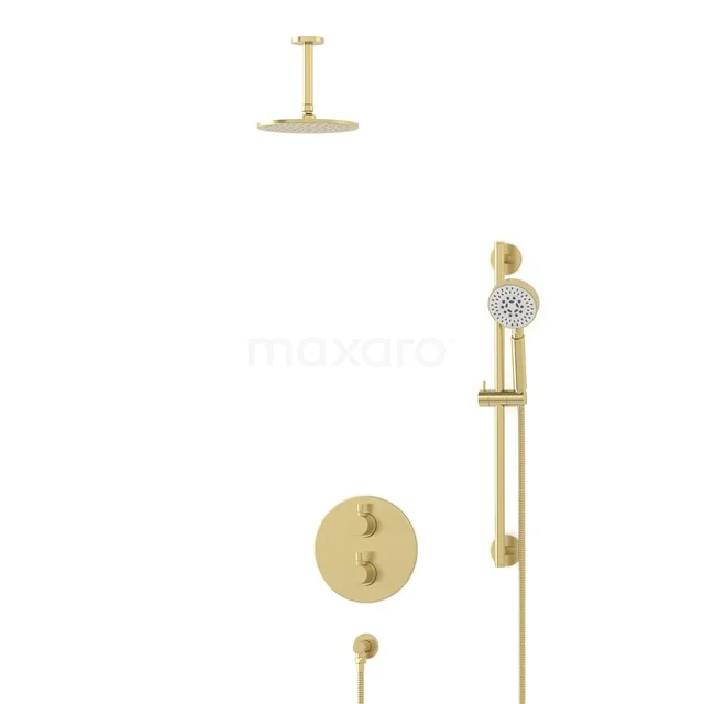 Radius Regenduschen Einbau | Helles Gold 20 cm Regenduschen Thermostatisch BIL55-00136