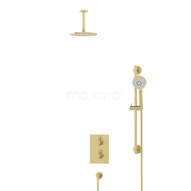 Radius Regenduschen Einbau | Helles Gold 20 cm Regenduschen Thermostatisch BIL55-00137