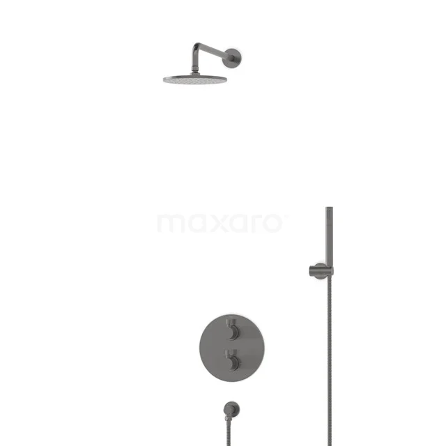 Radius Rain shower Built-in | Black metal 20 cm Rain shower Thermostatic BIM55-00003
