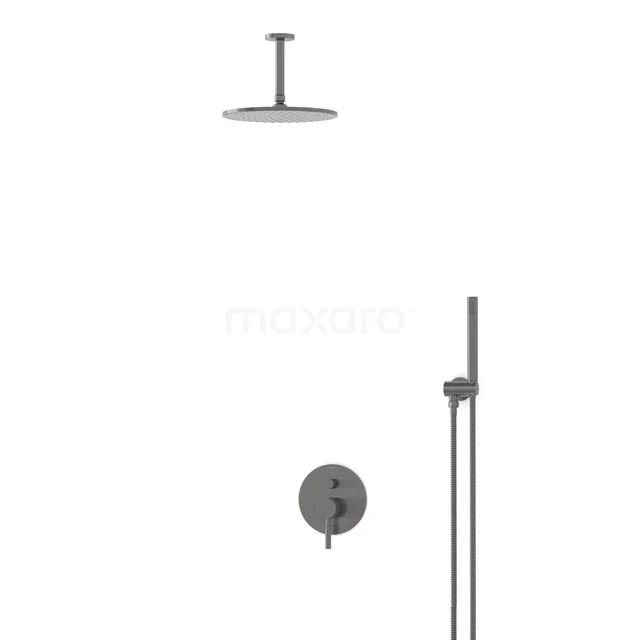 Radius Rain shower Built-in | Black metal 25 cm Rain shower Single lever BIM55-00017
