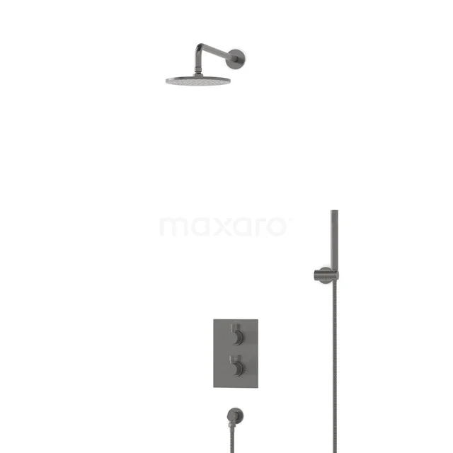 Radius Rain shower Built-in | Black metal 20 cm Rain shower Thermostatic BIM55-00021