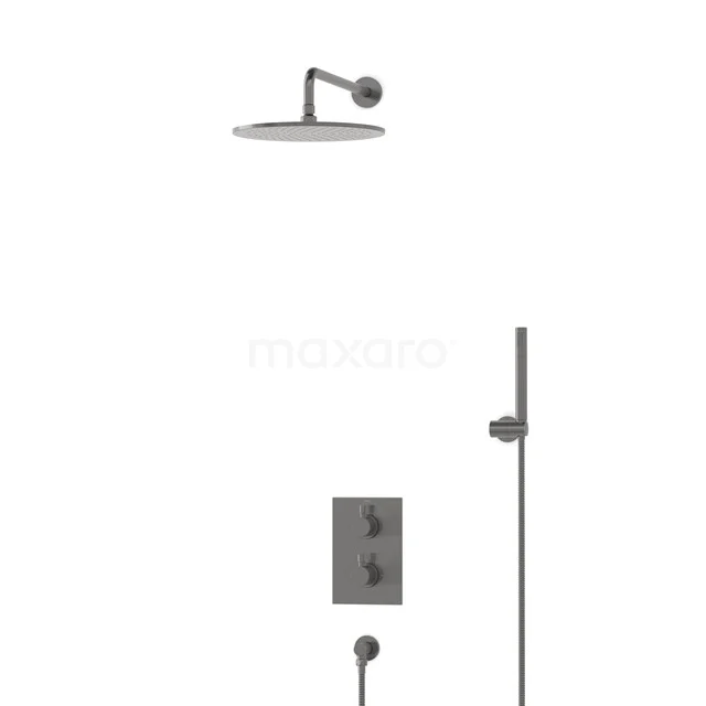 Radius Rain shower Built-in | Black metal 30 cm Rain shower Thermostatic BIM55-00026