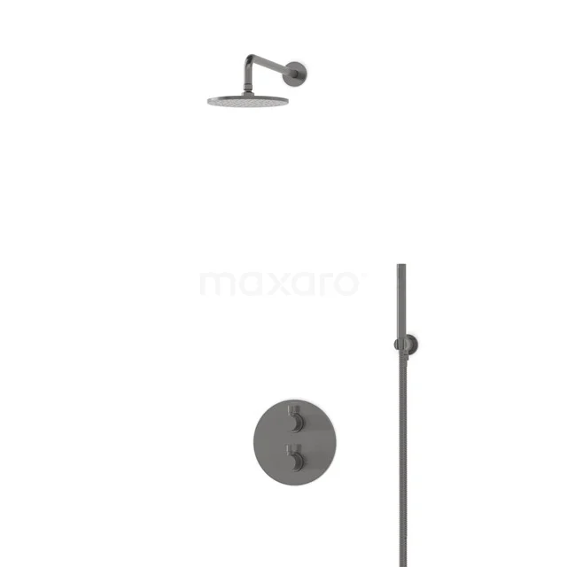 Radius Rain shower Built-in | Black metal 20 cm Rain shower Thermostatic BIM55-00037