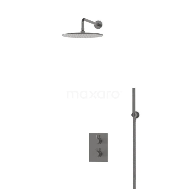 Radius Rain shower Built-in | Black metal 30 cm Rain shower Thermostatic BIM55-00044