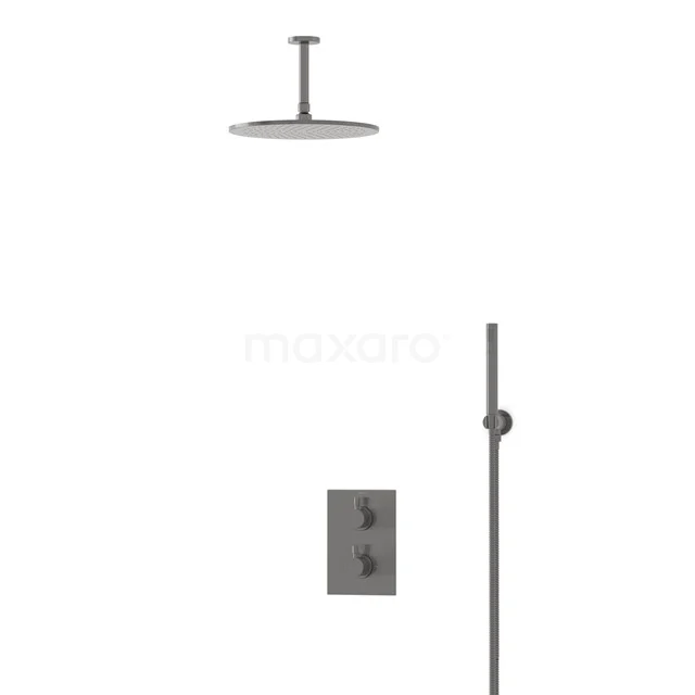 Radius Rain shower Built-in | Black metal 30 cm Rain shower Thermostatic BIM55-00053