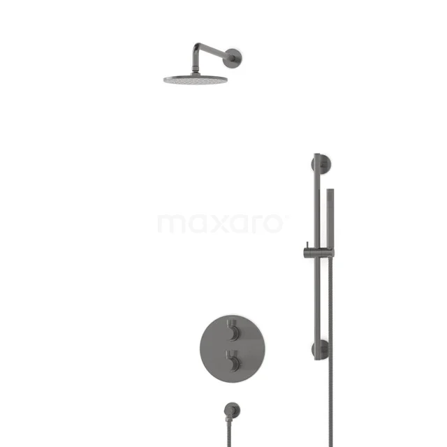 Radius Rain shower Built-in | Black metal 20 cm Rain shower Thermostatic BIM55-00055