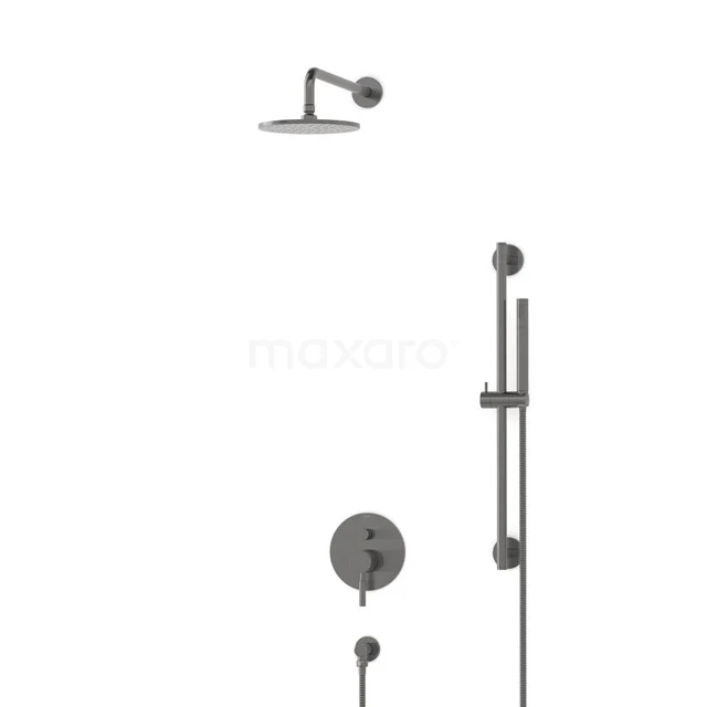 Radius Rain shower Built-in | Black metal 20 cm Rain shower Single lever BIM55-00057