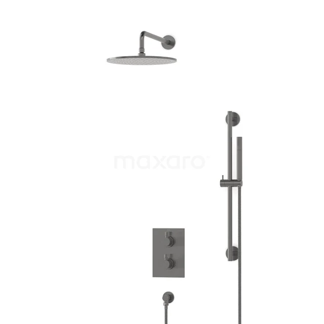 Radius Rain shower Built-in | Black metal 30 cm Rain shower Thermostatic BIM55-00062
