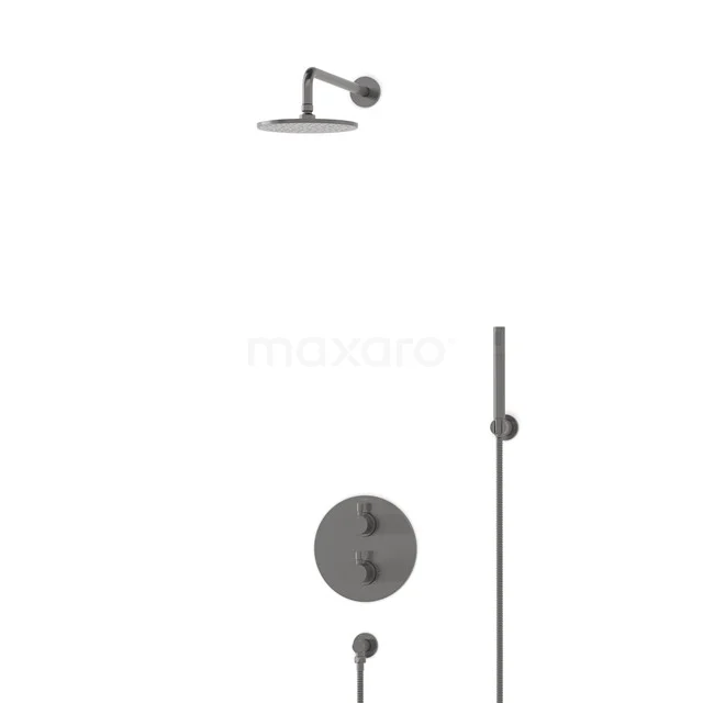 Radius Rain shower Built-in | Black metal 20 cm Rain shower Thermostatic BIM55-00073