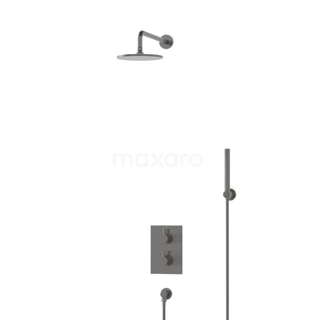 Radius Rain shower Built-in | Black metal 20 cm Rain shower Thermostatic BIM55-00074