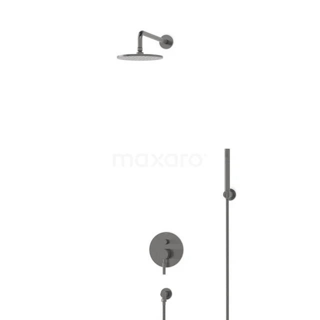 Radius Regenduschen Einbau | Schwarzes Metall 20 cm Regenduschen Eingriff BIM55-00075