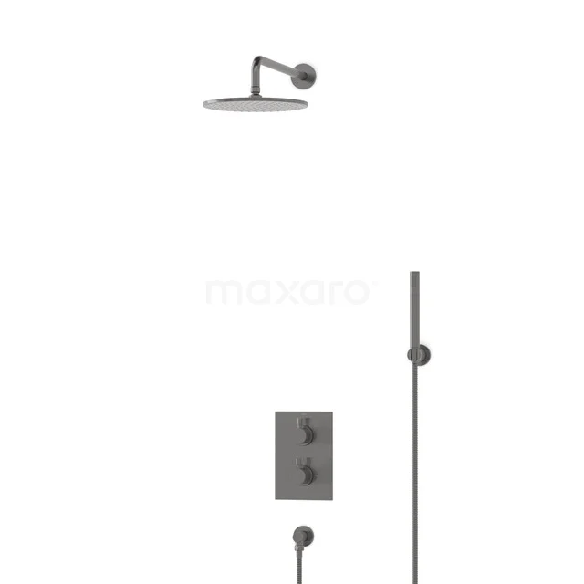 Radius Rain shower Built-in | Black metal 25 cm Rain shower Thermostatic BIM55-00077