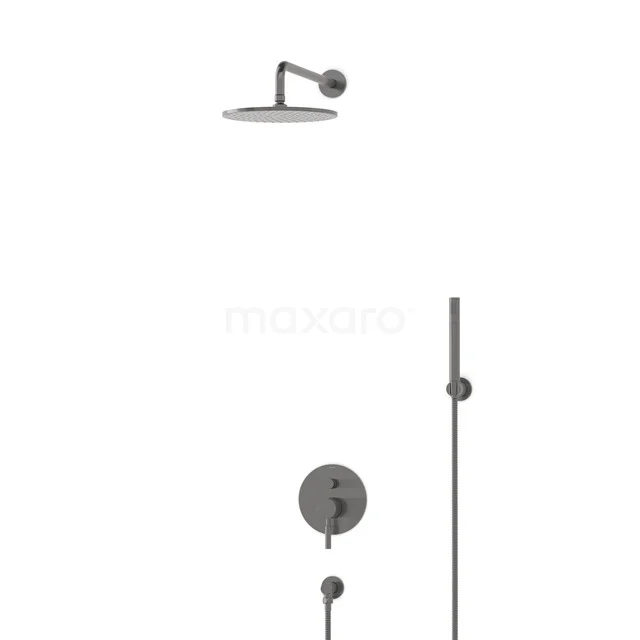 Radius Rain shower Built-in | Black metal 25 cm Rain shower Single lever BIM55-00078
