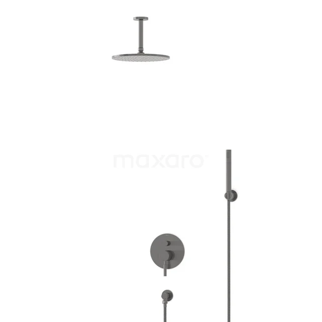 Radius Rain shower Built-in | Black metal 25 cm Rain shower Single lever BIM55-00087
