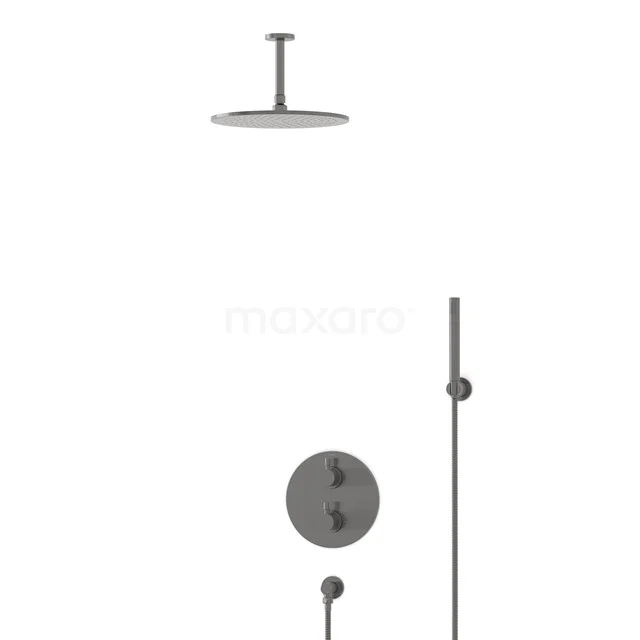 Radius Rain shower Built-in | Black metal 30 cm Rain shower Thermostatic BIM55-00088