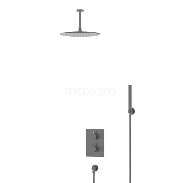 Radius Regendouche Inbouw | Zwart metaal 30 cm Regendouche Thermostatisch BIM55-00089